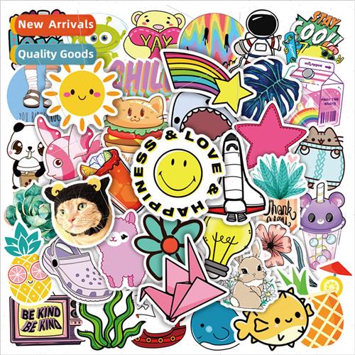 50 ins  pink small fresh VSCO graffiti stickers notepad helm