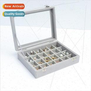 Box Ring Earring Velvet Organizer Jewelry Pendant Jewe Small