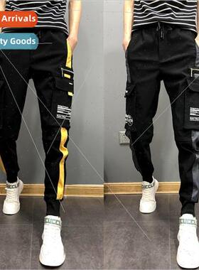 ins work pants mens spring Black Warrior pants mens multi-po