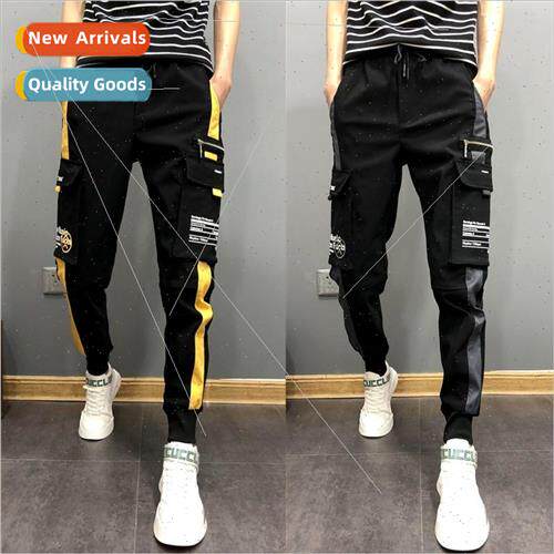 ins work pants mens spring Black Warrior pants mens multi-po