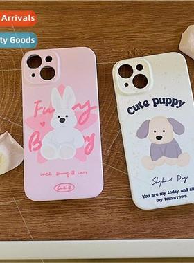 Feline Soft Case Puppy Bunny 适用 14Promax Couple iPhone 12/