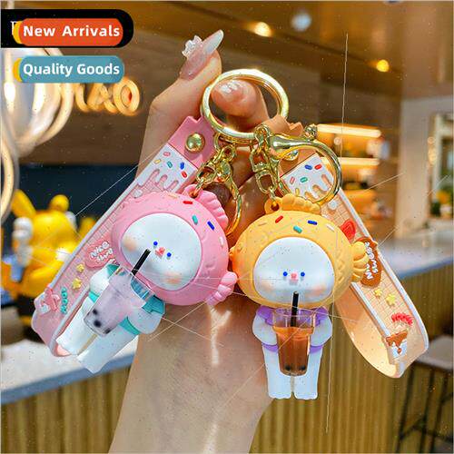 Cartoon fun drip rubber milk tea bear keychain nd fashion ex
