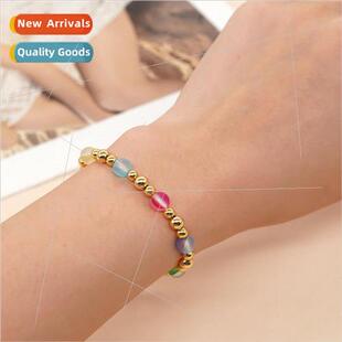 2023 Spring Bohemian Ethnic Style Gold Beads Colorful Acryli