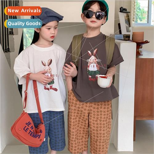 Childrens T-shirt 2023 summer boys and girls Korean  of the