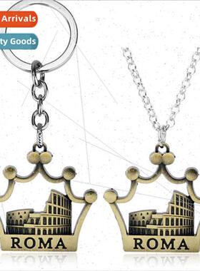 Metal Vintage Keychain Italy Rome Colosseum Colosseum Neckla