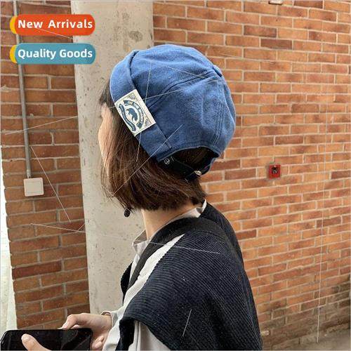 Hat mens Japanese retro patch cloth melon skin cap yuppie ro