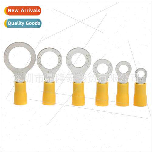 10pcs M5 Yellow Rubber PVC Terminals Insulated Ring Connecto