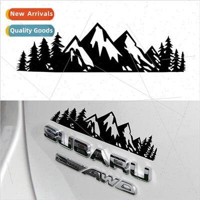Car Stickers Snow Mountain Tree Decals Trunk  Sticker Window