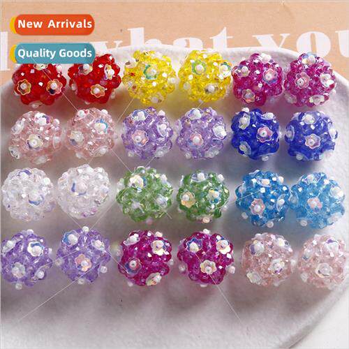 Dopamine  handmade woven glass beads small flowers ball diy