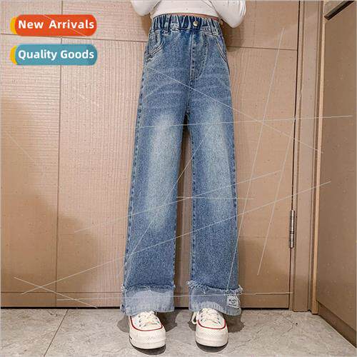 2023 new childrens fashion jeans spring girls fashionable je