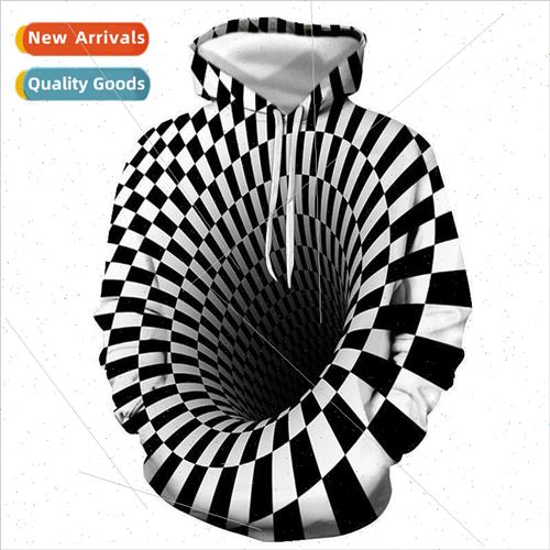 2023 new fashion big size hooded sweater mens 3D digital pri
