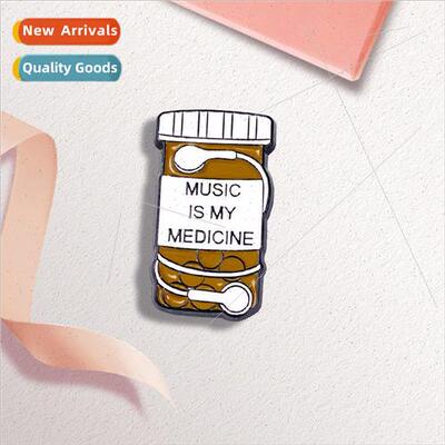 Music headphones creative cartoon brooch monogram baking pai