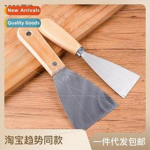 Stainless steel wooden handle iron plate pizza cooking spatu
