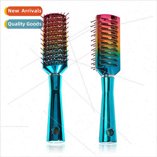 gradient color colorful ribs comb anti-static curly hair com