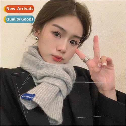 Winter thickened warm scarf female Korean versatile solid co