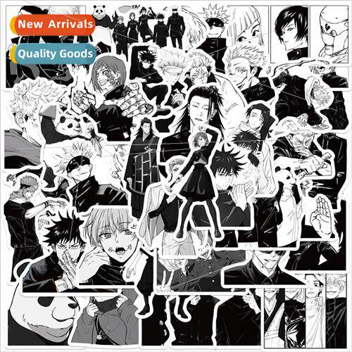 50 Black and White Spell Club Battle Doodle Stickers Guitar