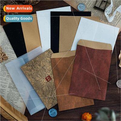 Kraft/Black Card/Beige Dowling Envelope  Blank Vintage Rusti