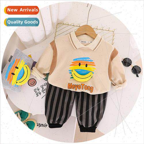 2023 spring new boys suit cute smiley Korean colorful lapel