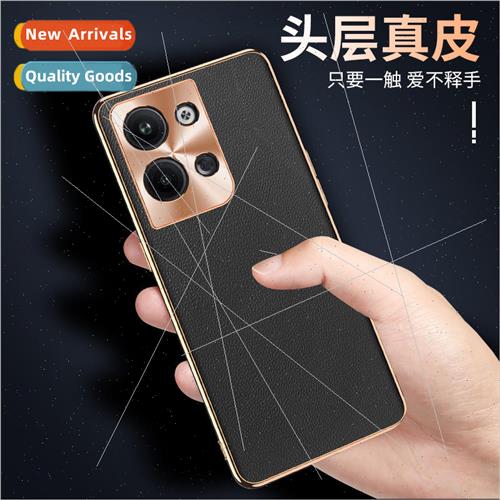 适用 OPPOReno9Pro+ high-grade leather phone case FindX5 elec