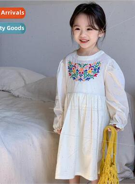 Korean girls spring 2024 new middle and small children lace