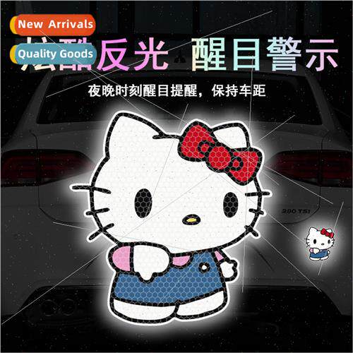 Anime cartoon Kitty KT car reflective stickers calf Yadi Emm