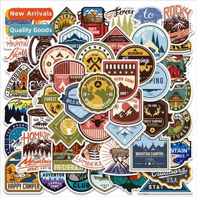 48 Pieces Outdoor Camping Series Stickers ggage Computer Gui