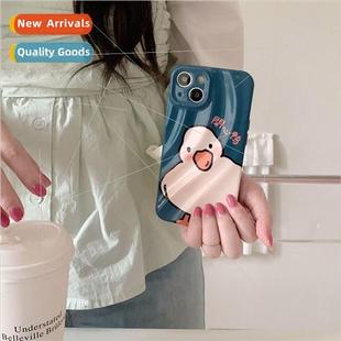 适用 blue 12ProMax Apple duck happy background cute Fun