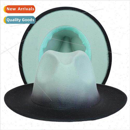 Color blocking new gradient color jazz cap female fashion tw