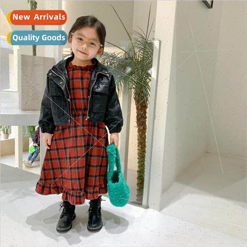 girls leather jacket 2021 spring and fall new childrens jack