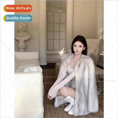 Fur collar com适用table soft environmental put fox hair 2023