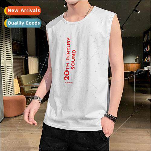 Sleeveless t-shirt undershirt mens summer strapless pullover