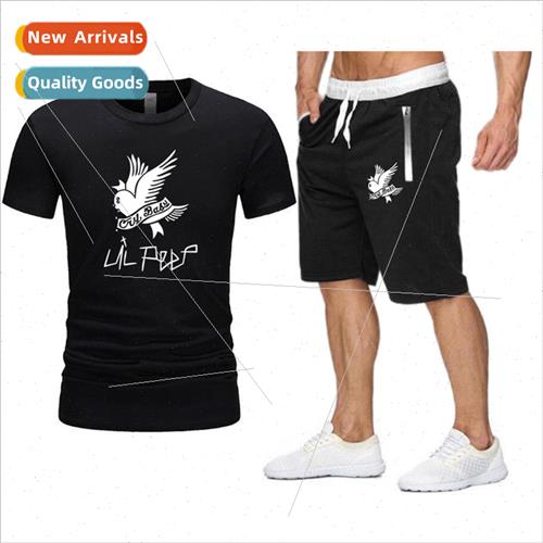 New white bird LIL PEEP printed cotton T-shirt nd fashion ca