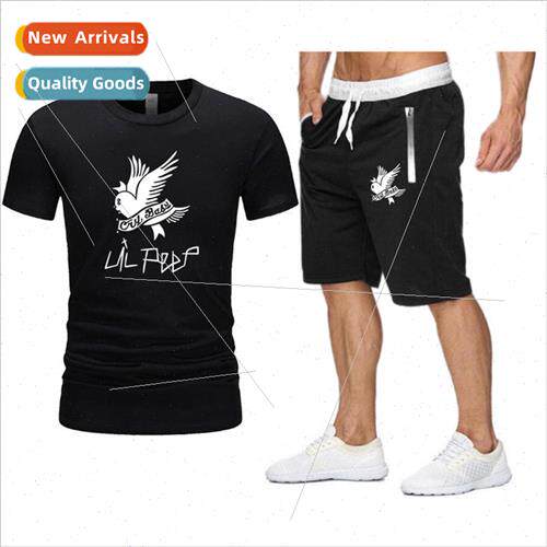 New white bird LIL PEEP printed cotton T-shirt nd fashion ca