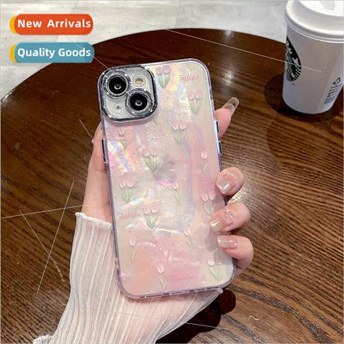 INS Dazzle Color Laser Tulip 适用 iPhone 15/12 Case 14ProMax