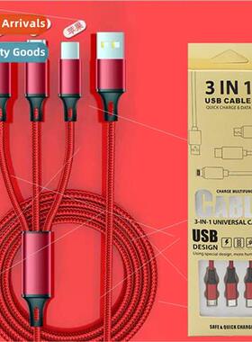 one tow three cell phone data cable 适用 apple android 3 in
