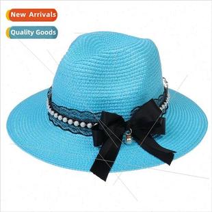hat band and floating bow pearl straw new summer spring 2023