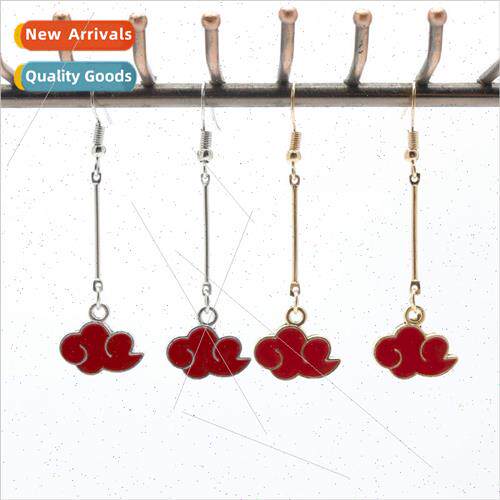 Anime around Naruto yao organization logo red cloud earrings