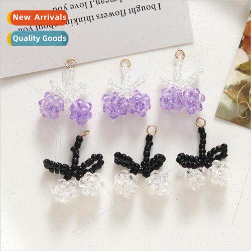 Summer new cute fruit bow earrings diy handmade knitting nic