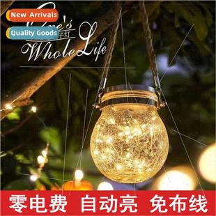 Outdoor ghts Waterproof Patio Garde Solar Chandelier Crackle