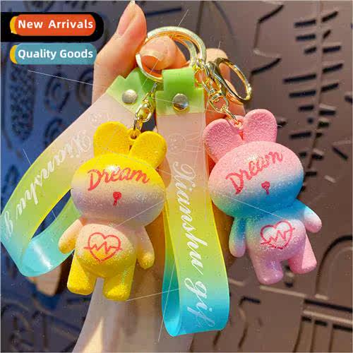 Cartoon cute gradient telepathy rabbit keychain female nd ca