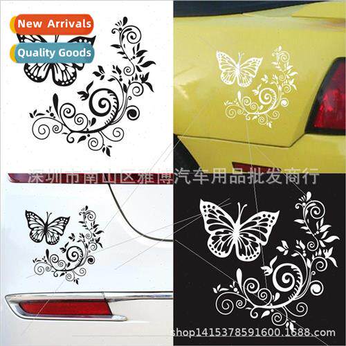 D-493 Butterfly Flower Decorative Body Stickers Car Rear Win