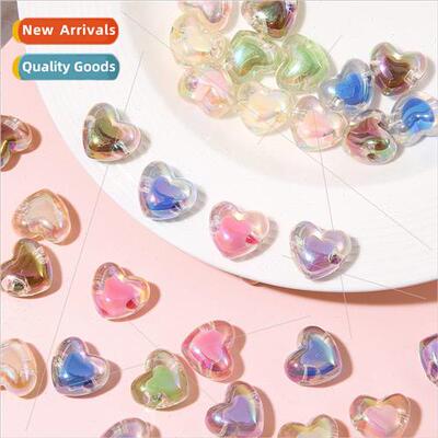 Acrylic transparent colorful love heart peach heart sandwich