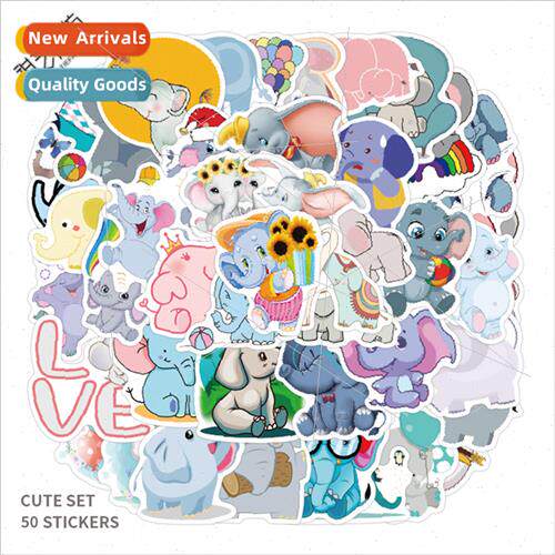 50 new elephant animal creative stickers luggage cell phone
