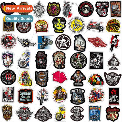 50 Vintage Harley Indian Motorcycle Graffiti Stickers Bicycl