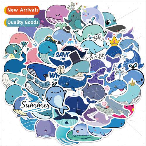 50 cartoon cute whale stickers personalized decorative lugga