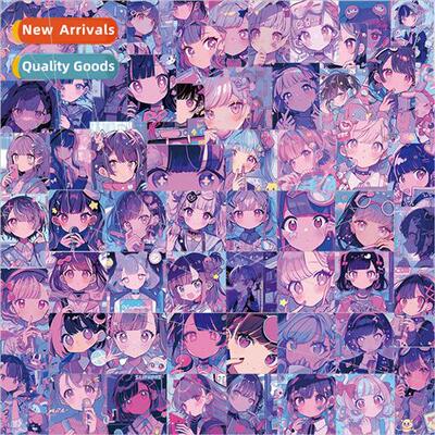 61 purple steam wave girl graffiti stickers decorative guita