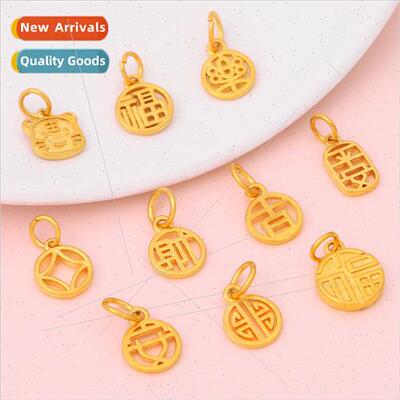 Ancient  country sand gold peace blessing sign pendant handm