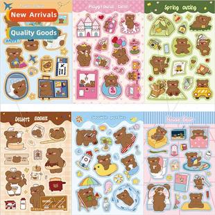 bear goo DIY cartoon handboo stickers cocoa character card