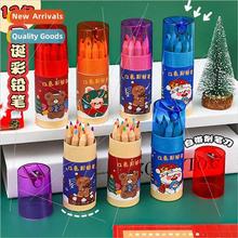 Christmas 12 color pencils set Children cartoon color pencil