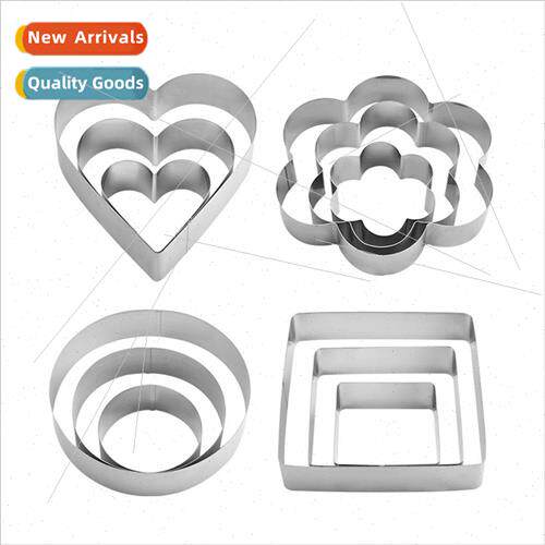 Boxed Set of 3 Mousse Rings Round Heart Release Sliced Mouss